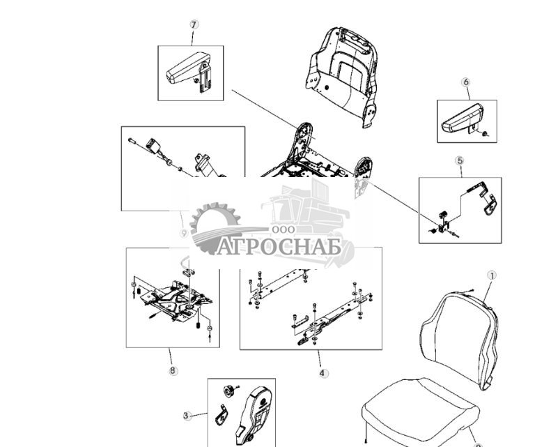 ПОДУШКА СИДЕНЬЯ ОПЕРАТОРА, ПОДЛОКОТНИК И ДЕТАЛИ КРЕПЛЕНИЯ (ОТКРЫТОЕ РАБОЧЕЕ МЕСТО ОПЕРАТОРА) - ST305335 530.jpg
